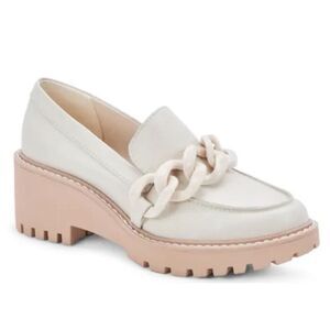 Dolce Vita Shoes Womens Size 10 Haris Ivory Leather Platform Loafers